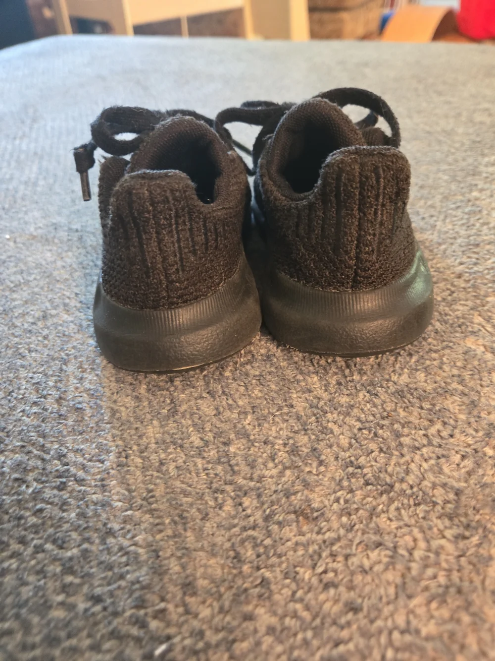 Baby Black Knit Athletic Sneakers - Youth Lightweight Shoes